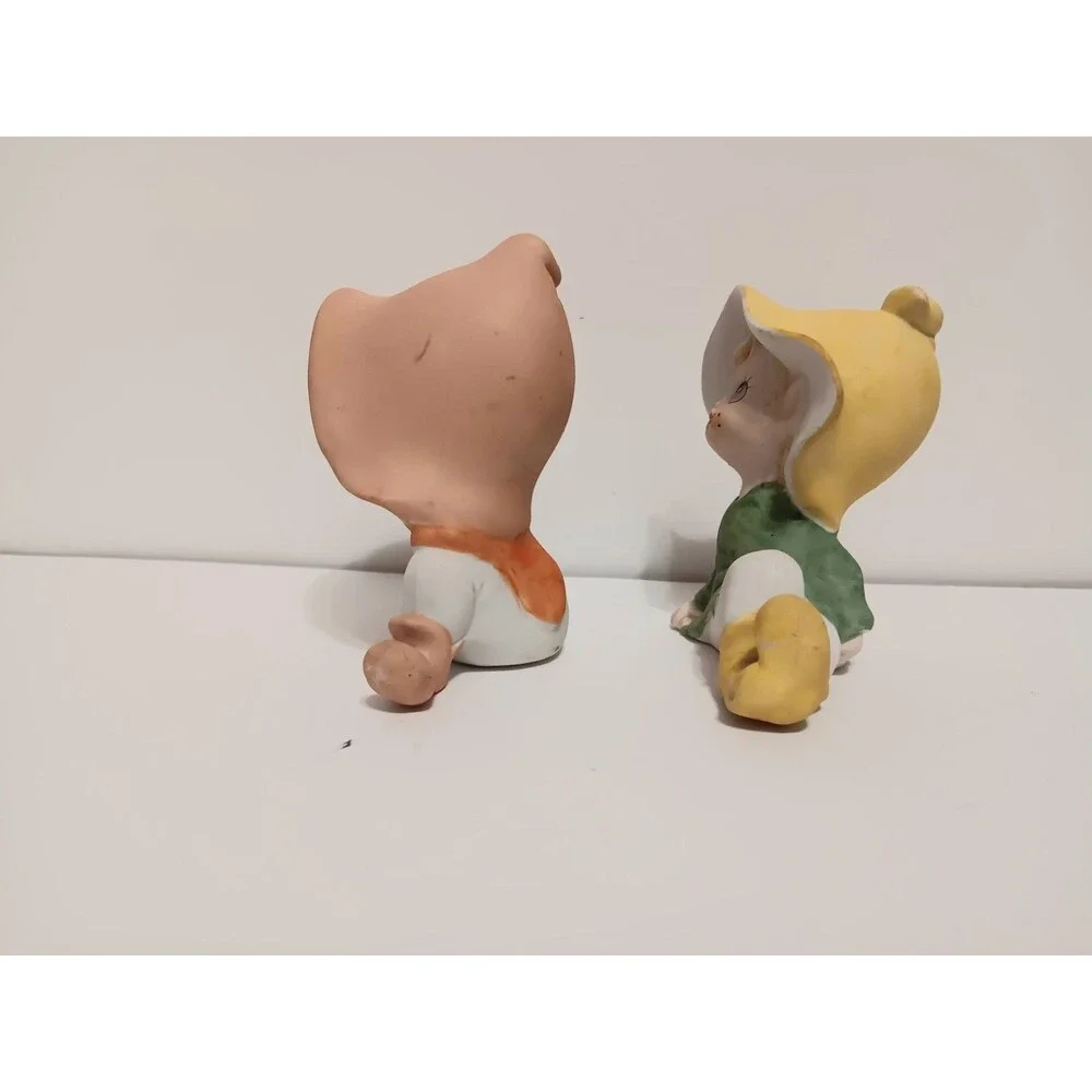 Homco Lot of 2 Pixie Elfies Fairies Ceramic Country Home Decor